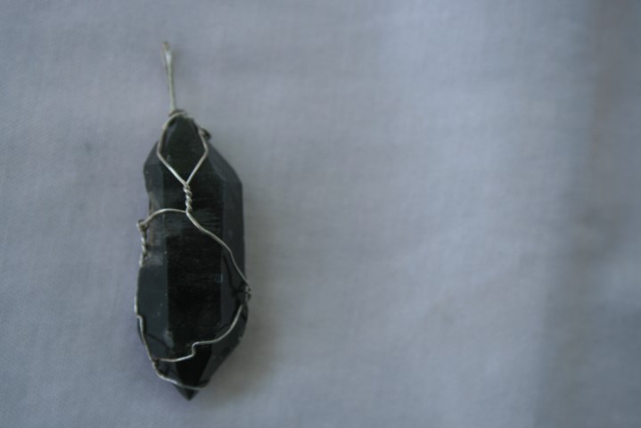 Black Tibetan Quartz Pendant Spiritual protection and purification 4478