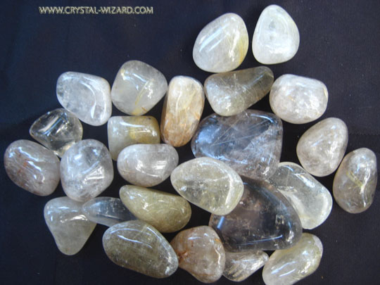 Crystal Wizard Rutilated Quartz Tumbled 542, Rutilated Quartz Tumbled, 542
