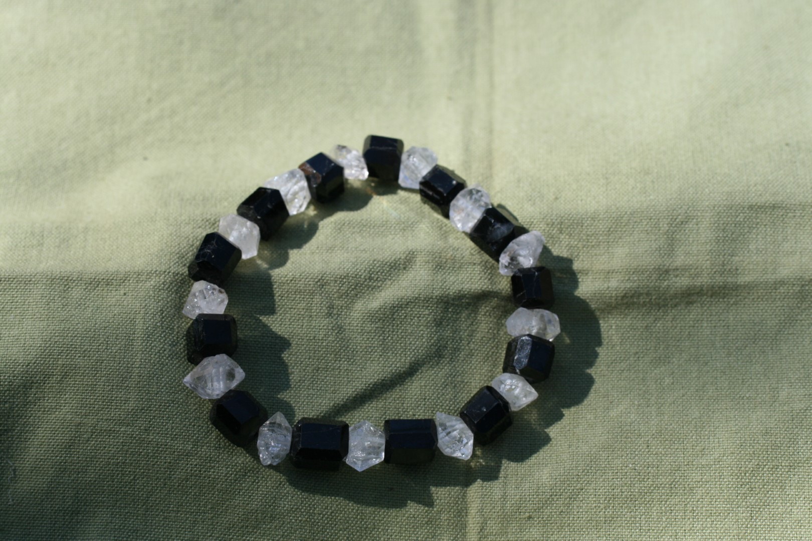 Black Tourmaline and Quartz Bracelet 5473